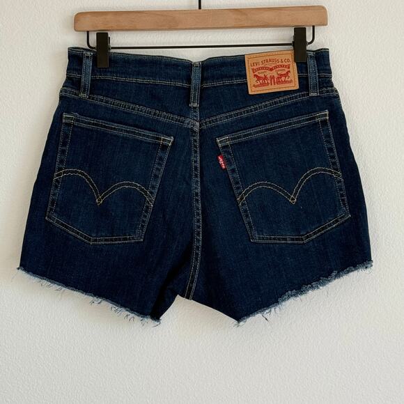 Levi's Cutoff High Rise Blue Shorts Stretch Size 29 - Picture 2 of 4